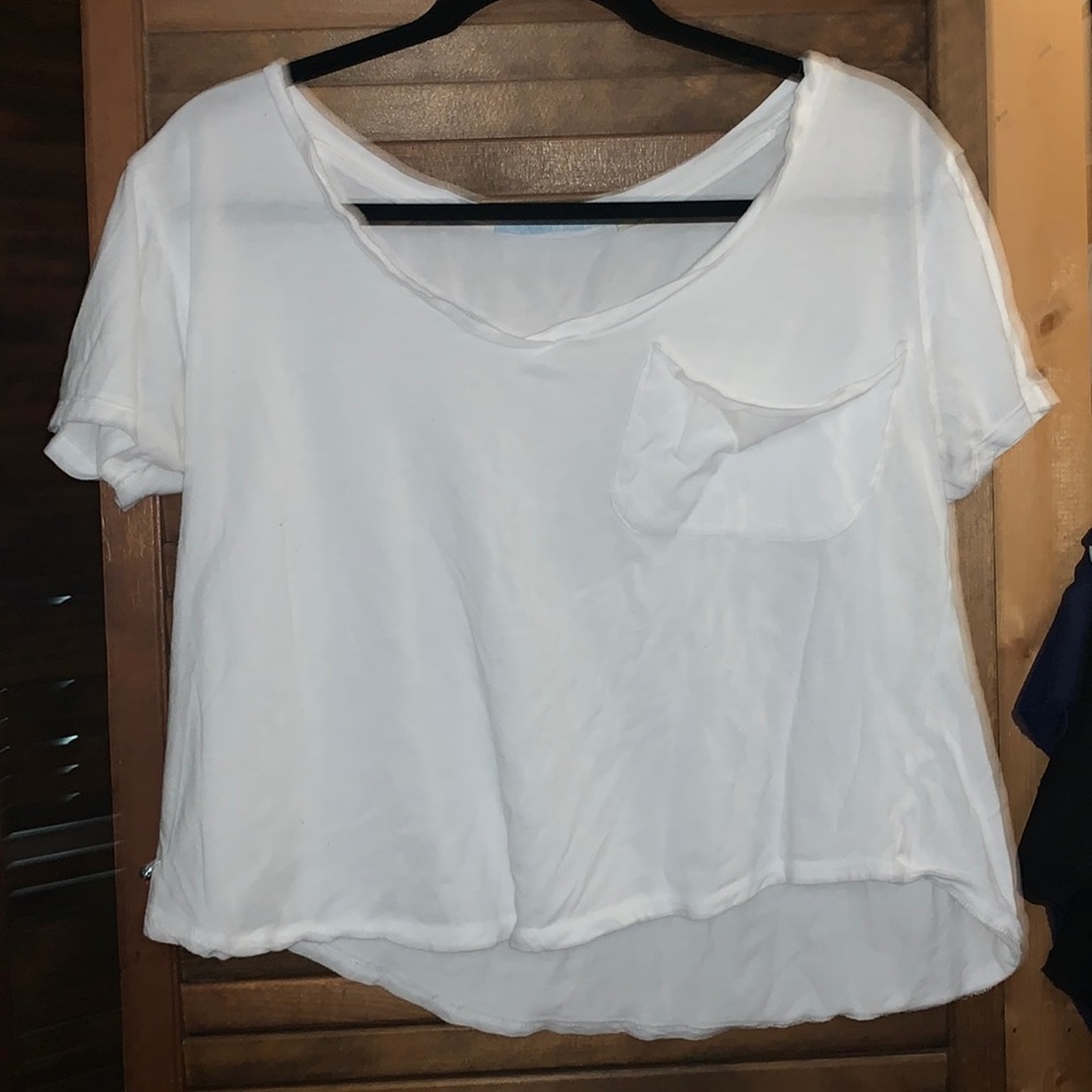 White pocket tee